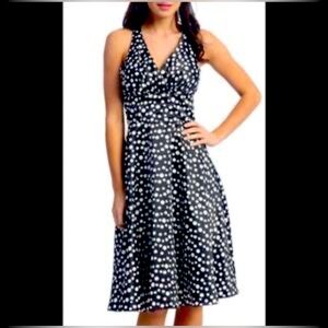 50s Style PinUp Black White Polka Dot Rockabilly Dress/Costume, Sz Lg (8-10) NWT